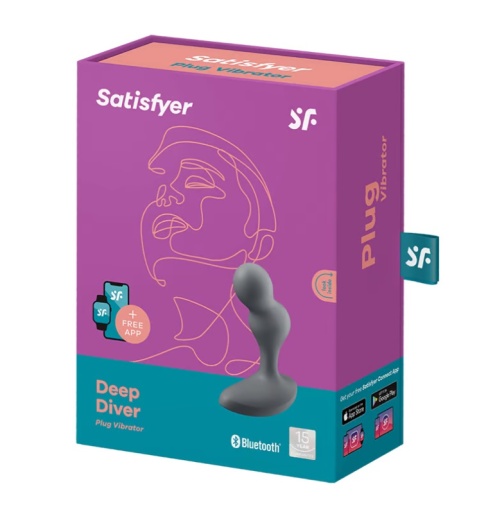 Satisfyer - 深入式震動型肛塞 - 深灰色 照片