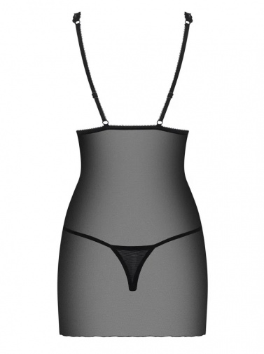 Obsessive - Lucita Chemise & Thong - Black - L/XL photo