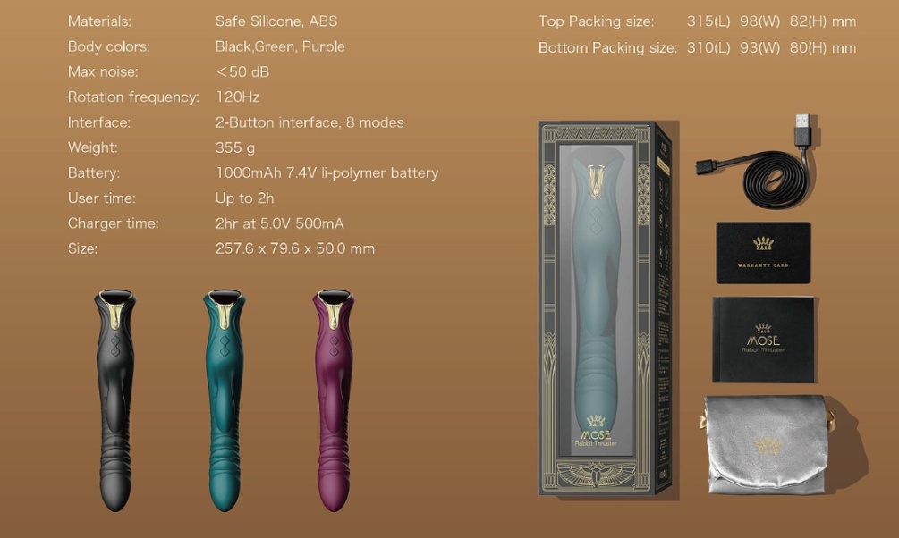 Introducing MOSE, the first dual-stimulating rabbit-style ma... Zalo - Mose Heating Rabbit Thruster - Turquoise Green photo-12