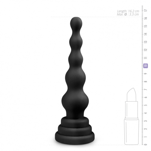 Easytoys - Beaded Cone Anal Plug - Black photo