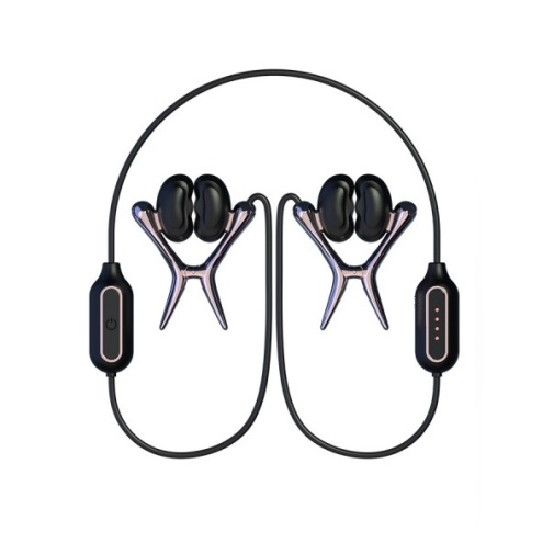 Tingon - Vibrating App Nipple Clamps - Black photo