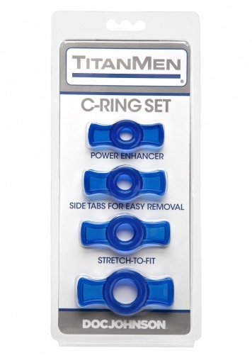Doc Johnson - TitanMen Cock Ring Set - Blue photo