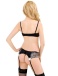 Ohyeah - Open Bra Set w Garter Panty - Black - M photo-6