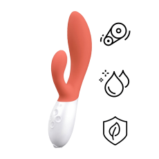 Lelo - Ina 3 Rabbit Vibrator - Coral photo