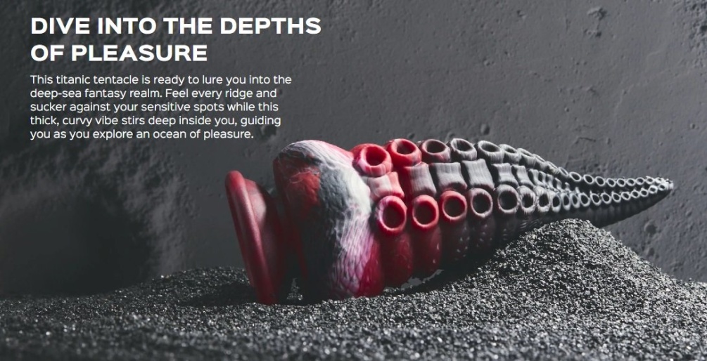 This titanic tentacle is ready to lure you into the deep-sea... Honey Play Box - Lava Tentacle Dildo - Black photo-5
