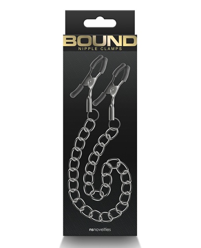 NS Novelties - Bound DC2 Nipple Chain Clamps - Gunmetal photo
