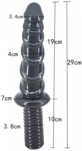 FAAK - Spiral Anal Dildo w Handle - Black photo