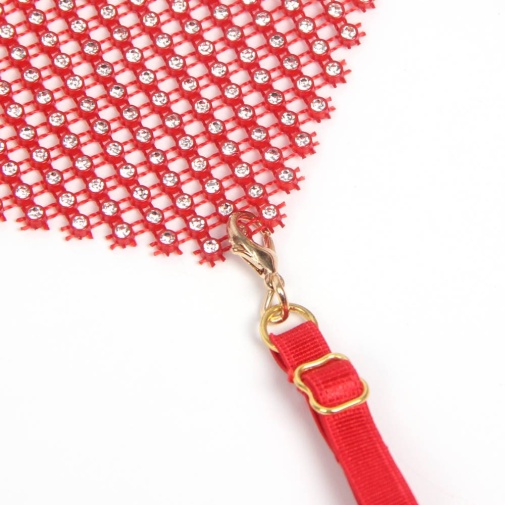 Ohyeah - Chain Heart Mesh Bra Set - Red - L photo