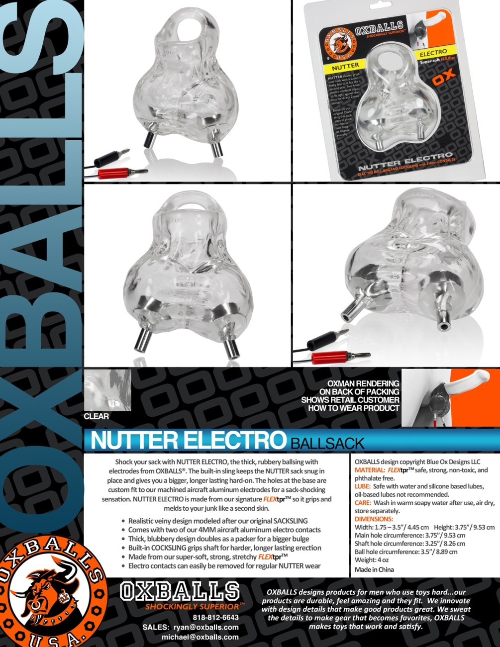 NUTTER is a fat, fleshy sack covered in veins that's mad... Oxballs - Nutter Electro Cocksling - Clear photo-5