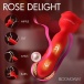 Bloomgasm - Rose Delight Thrusting Vibrator - Red photo-4