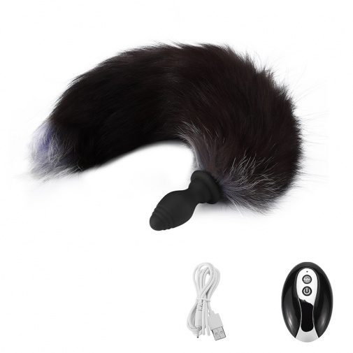 MT - Vibro Fox Tail Plug - Black photo