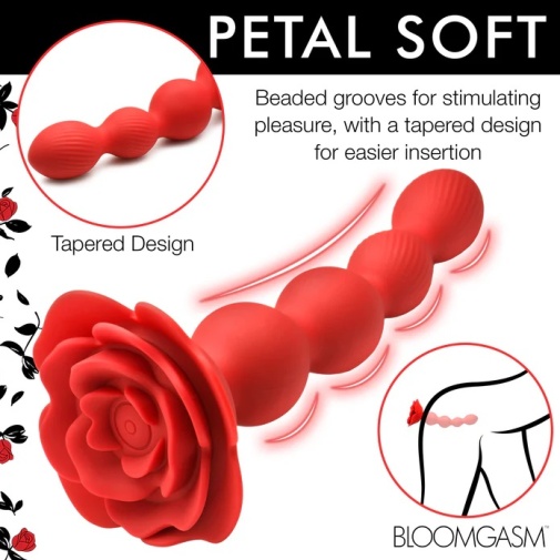 Bloomgasm - 10X Rose Twirl Vibro Beads - Red photo
