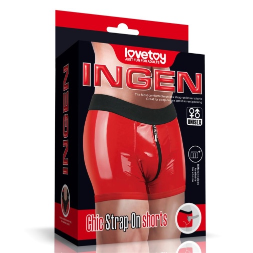Lovetoy - Chic Strap-On Shorts - Red - M/L photo
