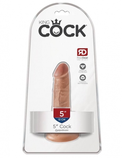 King Cock - 仿真假阳具 5″ - 焦糖色 照片
