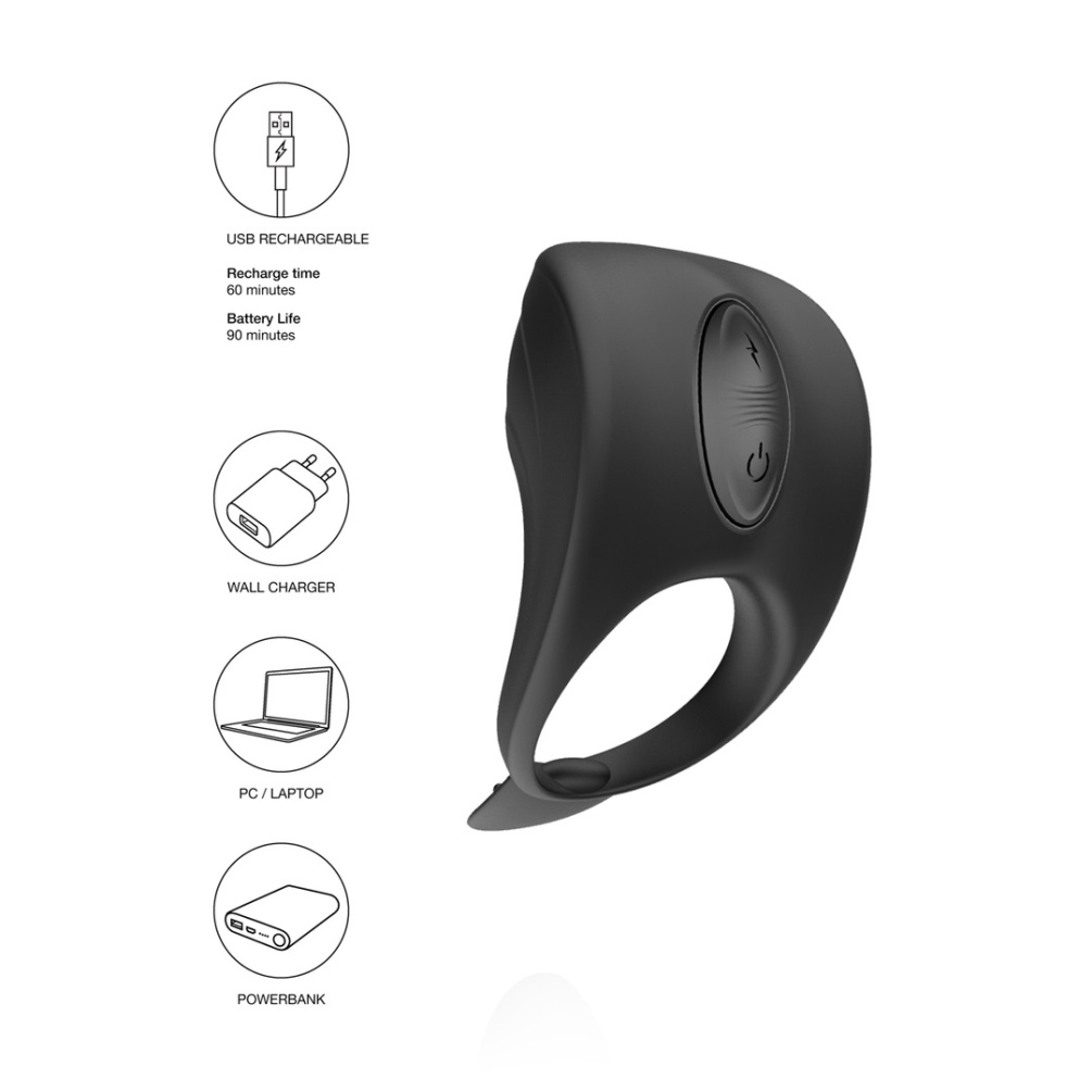 Add a buzz to your sex play with this brand new line of ELEC... ElectroShock - E-Stim Cock Ring - Black photo-5