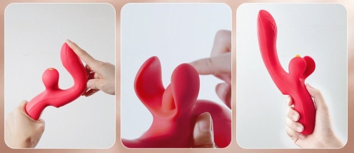 Honey Play Box - Fortexa App Flapping Dual Vibrator - Red  photo