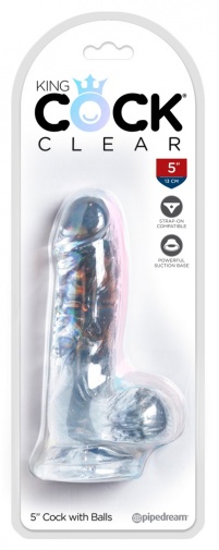 King Cock - 5" Cock w Balls - Clear photo