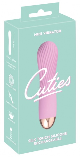 Cuties - Grooved Mini Vibrator - Pink photo