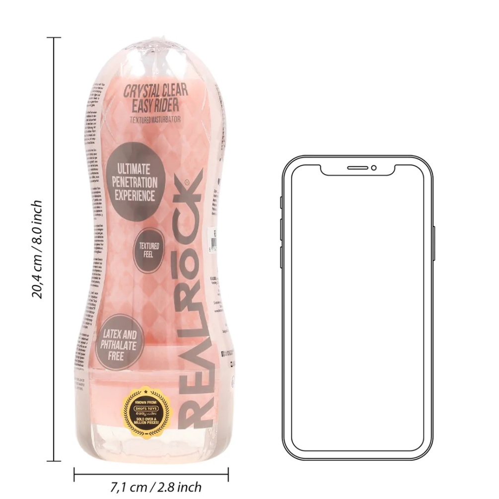 Experience sexual pleasure and let your fantasies go wild! T... RealRock - Easy Rider Textured Cup Masturbator - Flesh photo-7