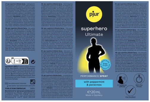 Pjur - Superhero Ultimate 超級英雄特強延時噴霧 - 20ml 照片