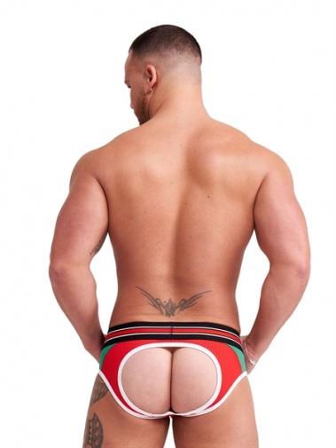 Mister B - Urban Lisbon Jock Brief  露股内裤 - 红色/绿色 - 中码 照片
