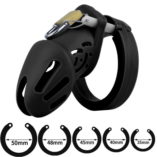 FAAK - Silicone Chastity Cage 114 - Black photo