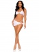 Leg Avenue - Rhinestone 3pcs Set - White - M photo-3