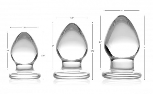 Prisms Erotic Glass - Triplets 玻璃後庭塞 三件式套裝 - 透明 照片