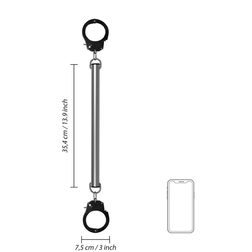 Would you like to take control during your BDSM play? This S... Ouch - Spreader Bar w Cuffs - Silver photo-5