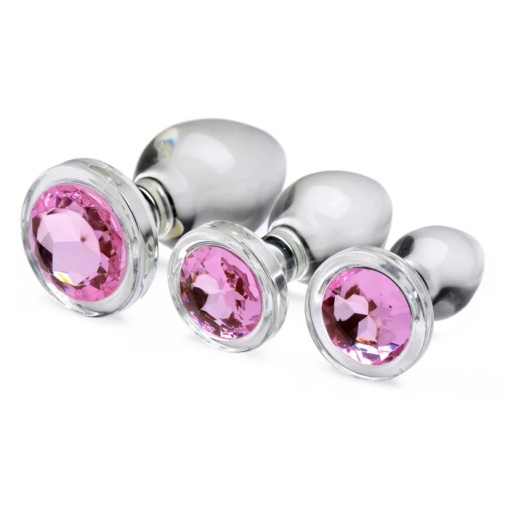 Booty Sparks - Gem Glass Anal Plug Set - Pink photo