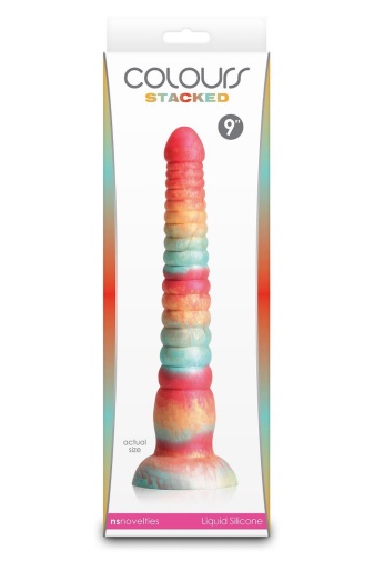 NS Novelties - Colours Stacked  9" 彩色渐层假阳具 - 红/金色 照片