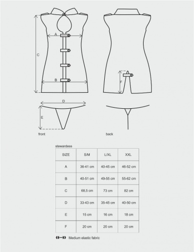 Obsessive - Stewardess Costume - Gray - L/XL photo