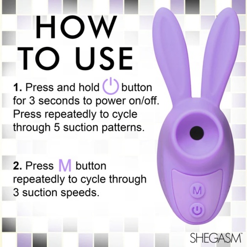 Inmi - Shegasm Sucky Bunny 兔子陰蒂刺激器 - 紫色 照片