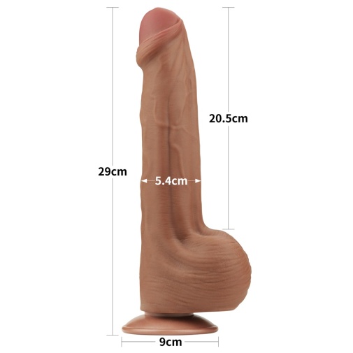 Lovetoy - 11.5" Sliding Skin Dildo - Brown 照片