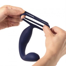 Arosum - VibraDuo Prostate Massager w Ring - Blue photo