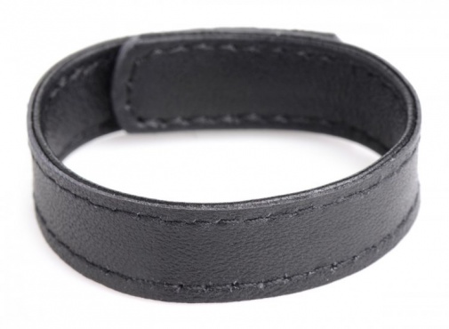Strict - Leather Velcro Cock Ring - Black photo