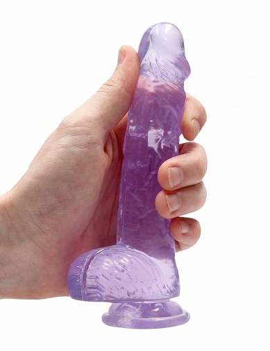 RealRock - 6" 仿真假陽具連陰囊 - 紫色 照片