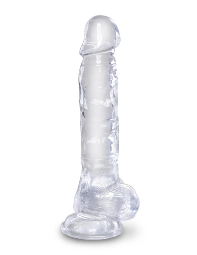 King Cock - 8" 仿真假陽具連陰囊 - 透明 照片
