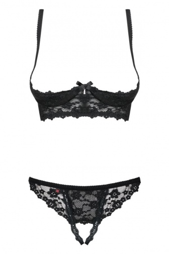 Obsessive - Letica 2 pcs Cupless Set - Black - L/XL photo