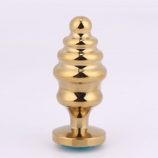MT - 金属后庭塞 80x34.5mm - 金色/蓝色 照片