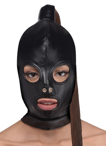 Strict - Ponytail Bondage Hood - Brown photo