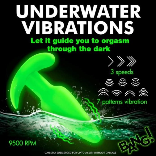 Bang! - 21X Glow Butt Plug - Green photo
