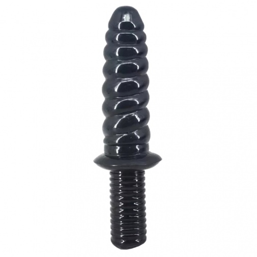 FAAK - Spiral Anal Plug w Handle - Black photo