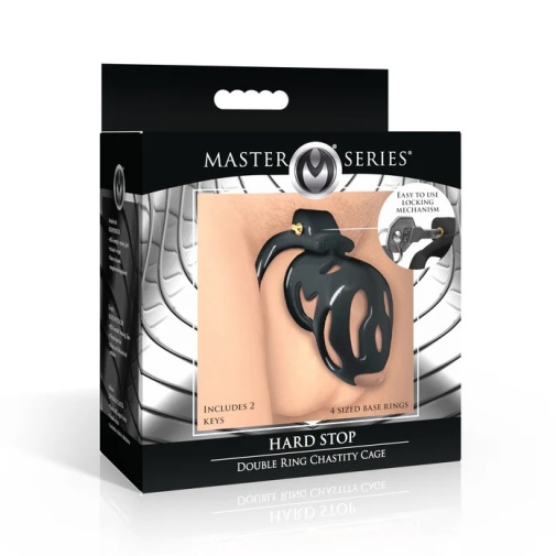 Master Series - Hard Stop Chastity Cage - Black photo
