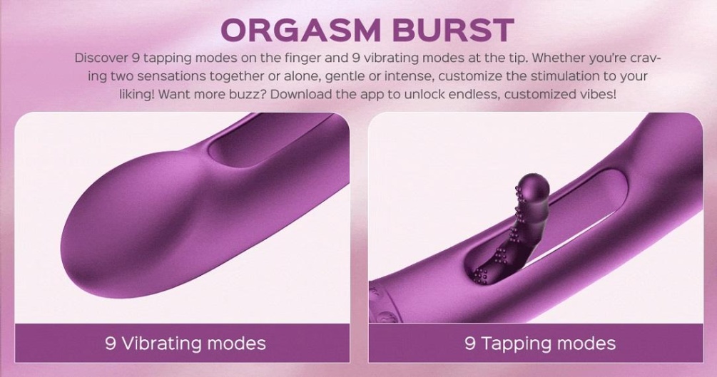 With its smooth design, TEMPO is eye-catching and pleasure-p... Honey Play Box - Tempo Sensing G-Spot App Vibrator - Purple photo-7