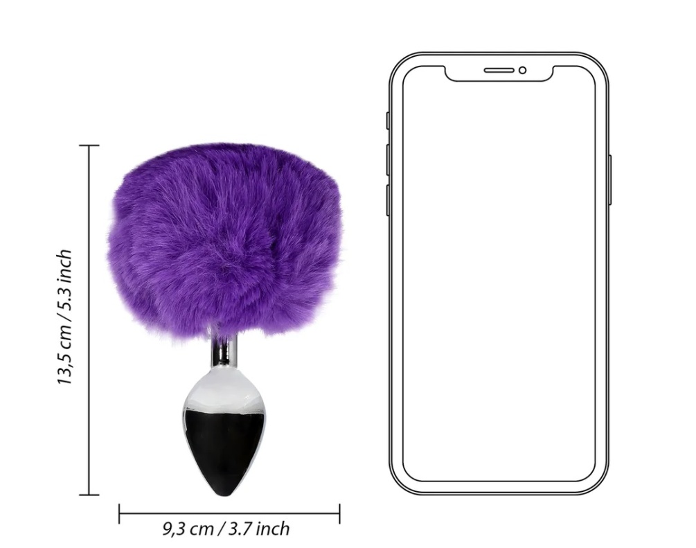 Hopping into a world of fluffy wonder, the Fox Tail Metal Bu... Ouch - Bunny Tail Plug - Purple photo-9
