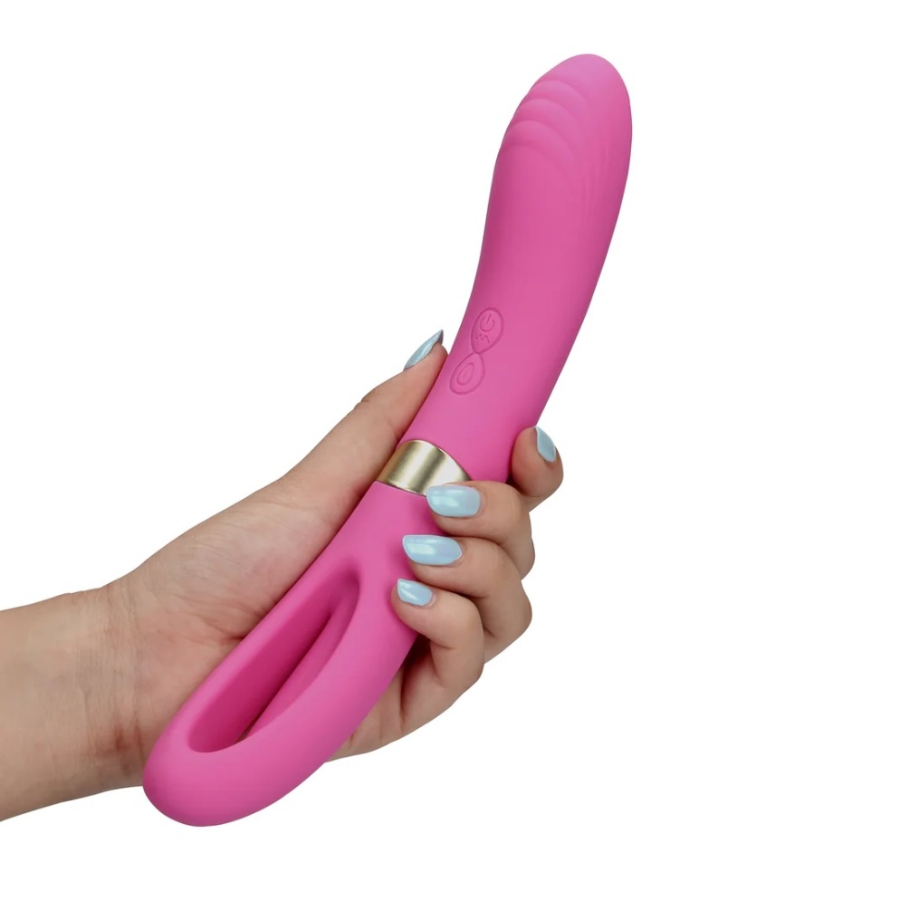 This Double-Sided Flapping and G-spot Vibrator is designed f... Loveline - Double Sided Flapping Vibrator - Pink photo-2