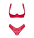 Obsessive - Lacelove Crotchless 2pcs Set - Red - XL/XXL photo-7