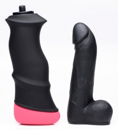 LoveBotz - Mega-Pounder Hand-Held Thrusting Dildo - Black photo