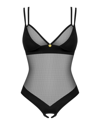 Obsessive - Nesari Crotchless Teddy - Black - XL/2XL 照片